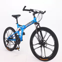 High Carbon Steel Double Disc Brake Soft Tail Frame Speed Variable Off Road Bicycle Folding Bike