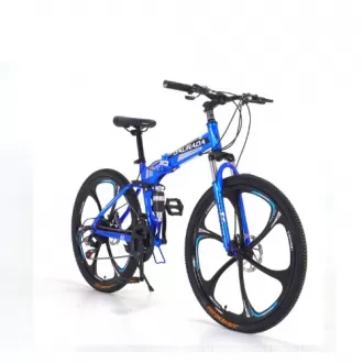 Wholesale 26 Inch Folding Mountain Bike 6 Blade Wheel High Carbon Steel Variable Speed Off Road Double Shock Absorb Bicycle