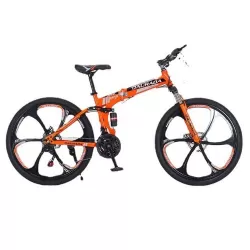 Wholesale 26 Inch Folding Mountain Bike 6 Blade Wheel High Carbon Steel Variable Speed Off Road Double Shock Absorb Bicycle