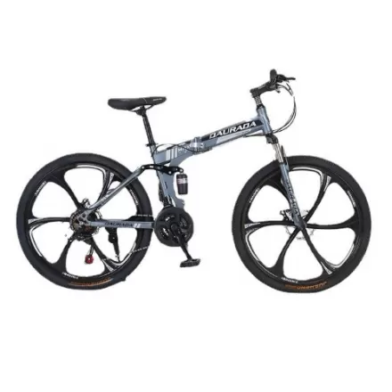Wholesale 26 Inch Folding Mountain Bike 6 Blade Wheel High Carbon Steel Variable Speed Off Road Double Shock Absorb Bicycle