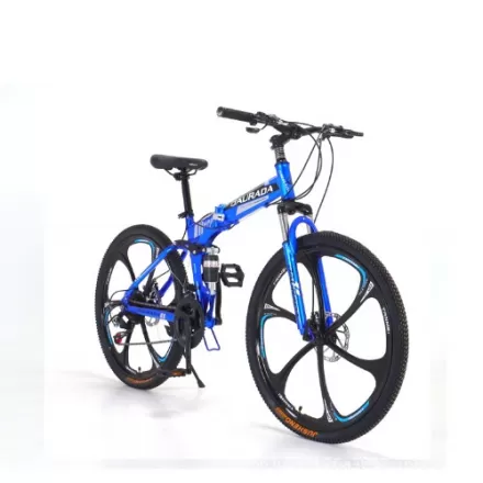 Wholesale 26 Inch Folding Mountain Bike 6 Blade Wheel High Carbon Steel Variable Speed Off Road Double Shock Absorb Bicycle