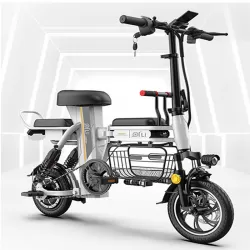 Mini Adult Lightweight  Two Wheel Mountain Hike Power Assist Folding Electric Vehicle Bicycle With Integrated Wheel Hidden Battery