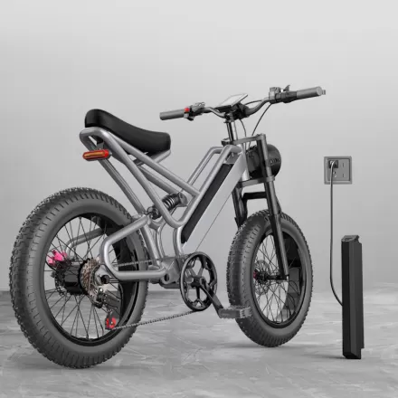 20 Inch Anti Skid Electric Bicycle For Adults Power Assist Off Road Mountain Bike With Lithium Battery For Shock Absorption