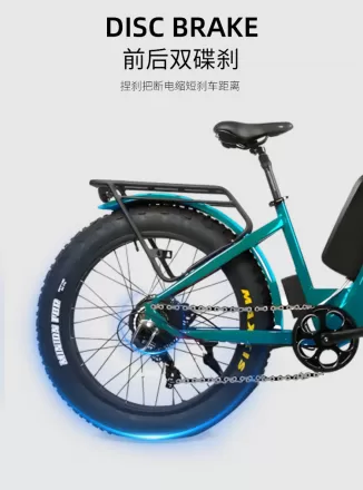 Aluminum Alloy Electric Bicycle Large Capacity Battery With Instrument Shock Absorption Double Disc Brake Anti Skid Tire Mountain Bike