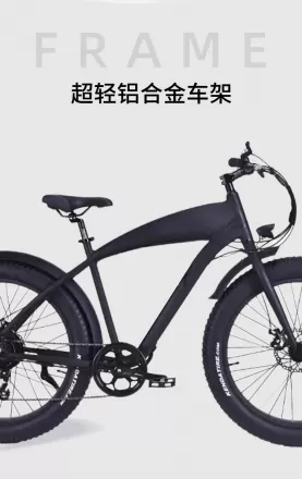 Portable Motor Snowmobile Electric Bike Aluminum Alloy Power Assist 750W Thumb Throttle Lithium Battery Bicycle